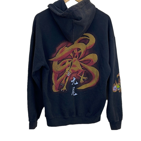 Black Hoodie with Dragon Design Naruto kurama Sz M - Picture 1 of 10